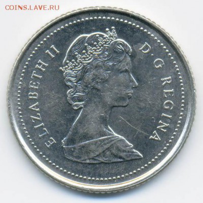 Канада 10 центов 1988 - аверс - Канада_10центов-1988_А