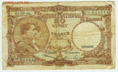 Бельгия. 20 франков 1948. До 30.06.17 в 21:30. - 20-48-5