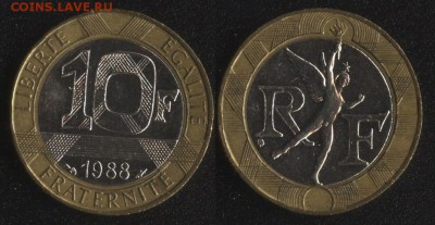 Франция 10 франков 1988 до 22:00мск 08.07.17 - Франция 10 франков 1988