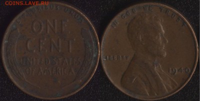 56 иностранных монет до 1950 года по ФИКСу - США 1 цент 1940