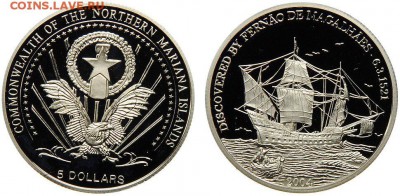 5 долларов 2004 Марианские Острова Корабль Парусник Ag - EerqAU1BgqE