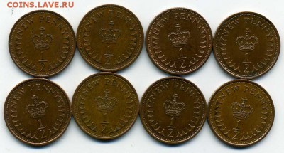 2 пенни 1971 - 80 гг Великобритания, 8 монет до 12 08 17 - хх588