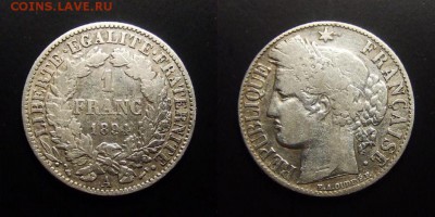 МОНЕТЫ МИРА 07-17 - Франция – 1 франк (1894) (Ag)