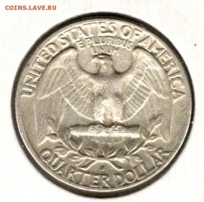 США. 25 центов 1964 D. С 200. До 07.08 - 03