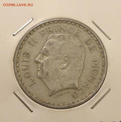 МОНАКО - 5 франков 1945 до 18.08, 22.00 - Монако 5фр Князь Луи II_1