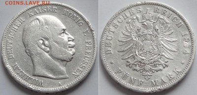 5 марок 1874 г. Пруссия до 23.08.17 в 22.00 - 5 марок 1874 Пруссия - 08.04.16