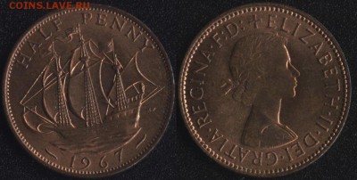 с 250 руб. Великобритания 5 монет до 22:00мск 25.08.17 - Великобритания 0,5 пенни 1967