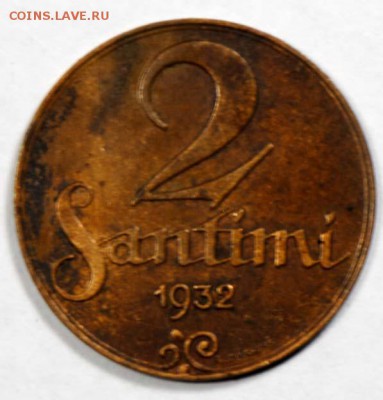Латвия, 2 сантима 1932. С 100. До 07.09 - 027