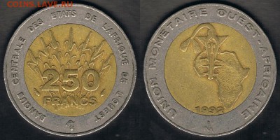 Западная Африка (КФА) 250 франков 1992 "Ашанти" 17.09.17 - BCEAO_KM#13.1_1992_03092017