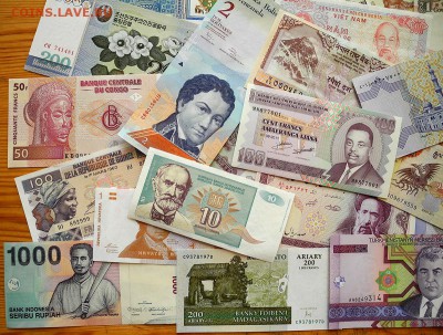 Иностранные банкноты 44 шт.  до 18.09.17 г. в 22:00 мск - 44 боны__4