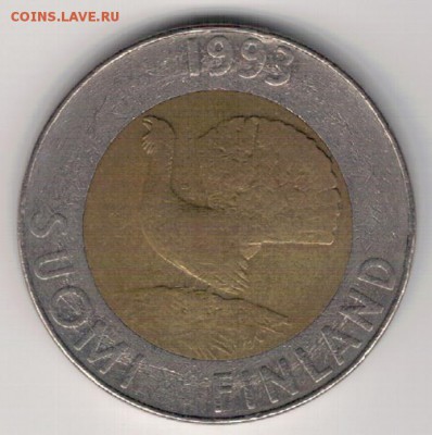 Финляндия 10 марок 1993 Глухарь 02.10.2017 в 22.00мск (Е394) - 4-ф
