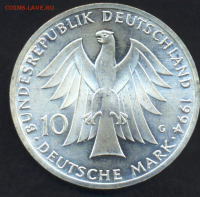 ФРГ 10 марок 1994 г.  30.09.2017 г. 22-00 МСК. - 10 марок 1994 1