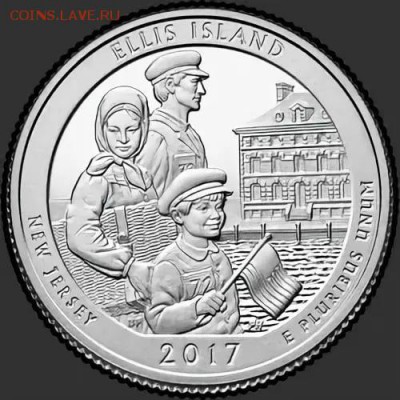 НОВИНКА! 25 центов Ellis Island, ФИКС по 35 рублей - Эллис Айленд