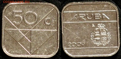 Аруба 10 и 50 центов 2009 - Аруба 50 центов 2009 Квадрат