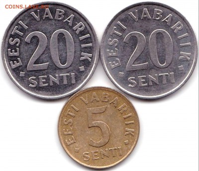 Монеты Киргизии Эстонии Молдова и др. - 20 и 5 центов