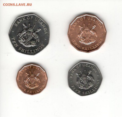 Фикс: набор монет Уганды 1987 года, 4 штуки. - Уганда 1