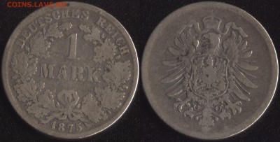 Германия (Империя) 1 марка 1875  до 22:00мск 27.10.17 - Германия (Империя) 1 марка 1875 -245