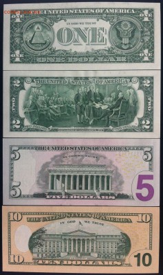 НАБОР банкнот США до 14.11.2017 в 22-10 мск - 1_2_5_10_$_а