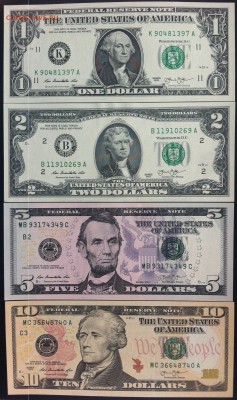 НАБОР банкнот США до 14.11.2017 в 22-10 мск - 1_2_5_10_$_б