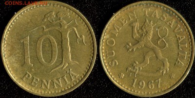 Финляндия 10 пенни 1967 №2 до 22:00мск 17.11.17 - Финляндия 10 пенни 1967 №2 