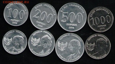 ИНДОНЕЗИЯ НАБОР 100,200,500,1000 РУПИЙ 2016 UNC - 1 001