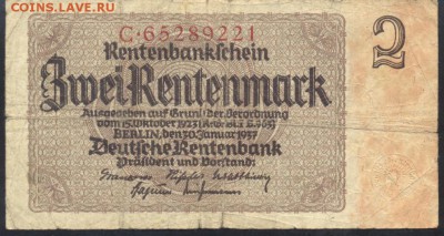 Германия (3-ий Рейх) 2 марки 1937 г. 15.11.17 г. 22 -00 МСК. - 2 м. 1937