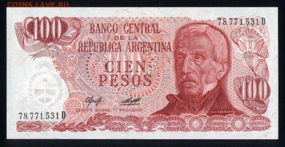 Аргентина 100 песо 1976 unc 22.11.17 22:00 мск - 2