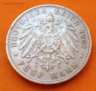 5 марок Пруссия 1902г, до 03.12.17г - image
