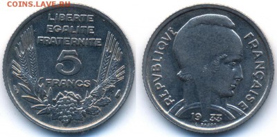 С РУБЛЯ_ Франция 5 франков 1933 	 до 	09.12.17	 22:00 МСК - 17072109