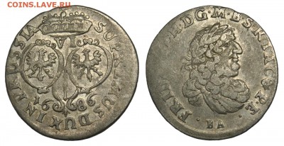 Пруссия, 6 грошей, 1686 г.; до 14.12 в 22-00 МСК - prussia