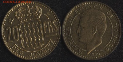 Монако 20 франков 1950 до 22:00мск 25.12.17 - Монако 20 франков 1950