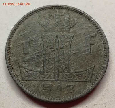 Бельгия 1 франк 1942-полные расколы - IMG_20171230_181618