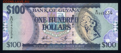 Гайана 100 долларов 2012 unc 15.01.18 22:00 мск - 2