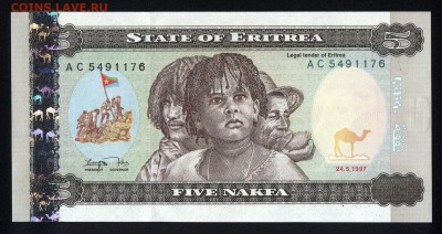 Эритрея 5 накфа 1997 unc 16.01.18 22:00 мск - 2