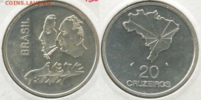 Бразилия 20 крузейро 1972 с 200 р! до 22-00мск 13.01 - bra-20c-1972