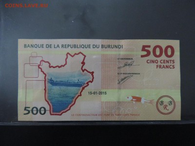 БУРУНДИ 500 франков 2015г, UNC до 18.01. - 500 центов 2015г., А..JPG