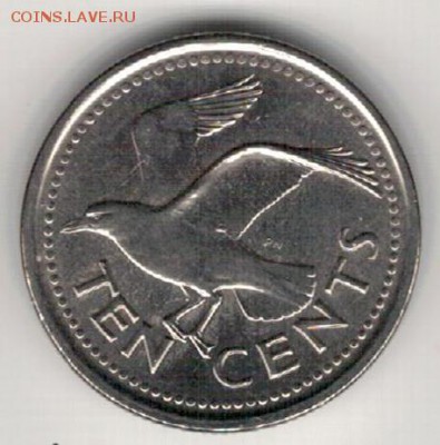 Барбадос 10 центов 2009 Чайка до 22.01.18 в 22.00мск (Е513) - 4-1бар1