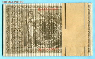 [ФИКС 300Р] Германия 1000 марок 1910 красная печать-=UNC=- - 751