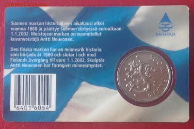 ФИНЛЯНДИЯ 1 марка 2001 г., блистер ДО 30.12. - ФИН марка 2001 блист В.