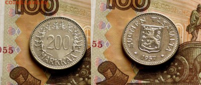 Серебро Финляндия 200 марок 1957 - Серебро Финляндия 200 марок 1957