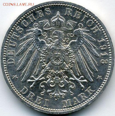 Пруссия, 3 марки 1913 (25 лет правления) до 06.02.18, 22:30 - #И-488