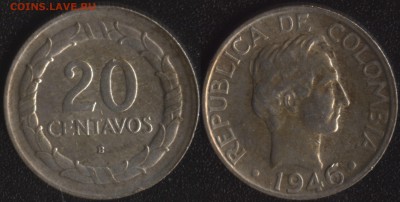 Колумбия 20 сентаво 1946 до 22:00мск 9.02.18 - Колумбия 20 сентаво 1946 195