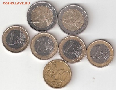 Италия 7 монет европериода, разные - 7euru Italia р