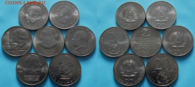 [ФИКС] Юбилейка ГДР 5 10 и 20 марок 1971-1990 - 22 монеты - 392