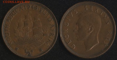 2 пенни 1948 до 22:00мск 16.02.18 - Южная Африка 1-2 пенни 1948