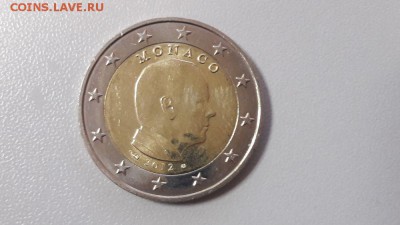 2 евро Альбер II. UNC. Монако, 2012 год - 2евро-Монако-2