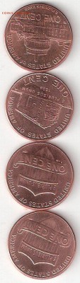 США: 1 цент 4шт - 2009 Р, 2009 D, 2014 D, 2015 D - 4 cent USA a
