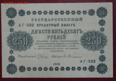 250 рублей 1918 год. Гельман AUNC-UNC. До 14 марта в 22.00 - новое фото 079