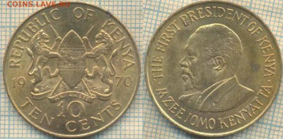 Кения 10 центов 1970 г., до 14.03.2018 г. 22.00 по Москве - Кения 10 центов 1970  351