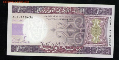 МАВРИТАНИЯ 100 УГИЙ 2011 UNC - 2 001